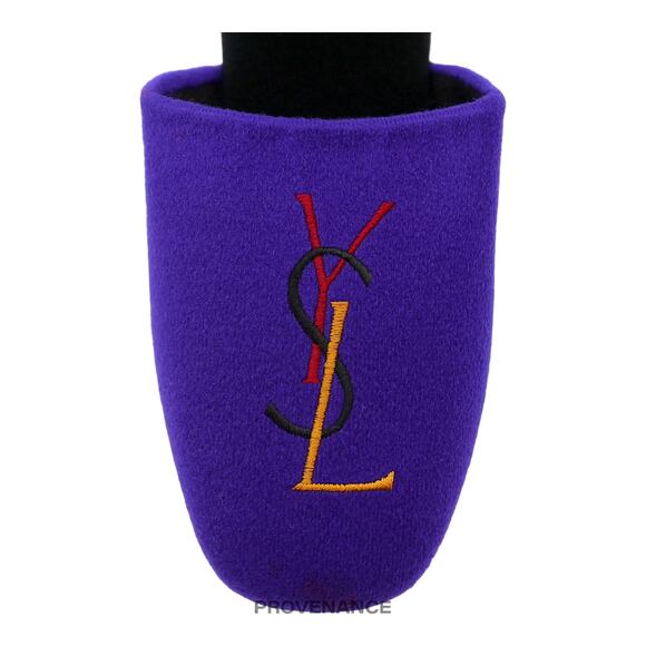 🔴 Yves Saint Laurent YSL Velour Logo Slipper - Purple - Picture 5 of 6